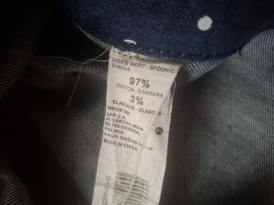 Spódniczka jeansowa w kropki mohito L