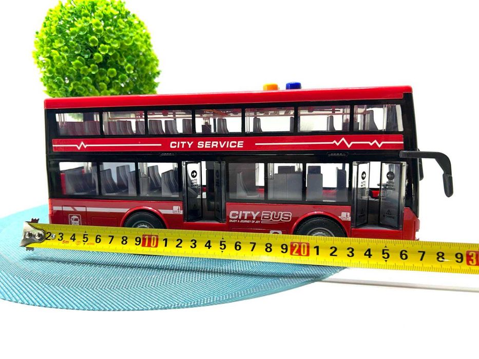 Автобус інерційний двоповерховий світло звук гумові колеса (RJ5504)