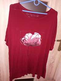 Tunika bluzka damska kwiat red 50 52