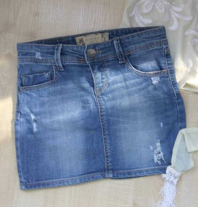 Спідниця міні джинсова блакитна