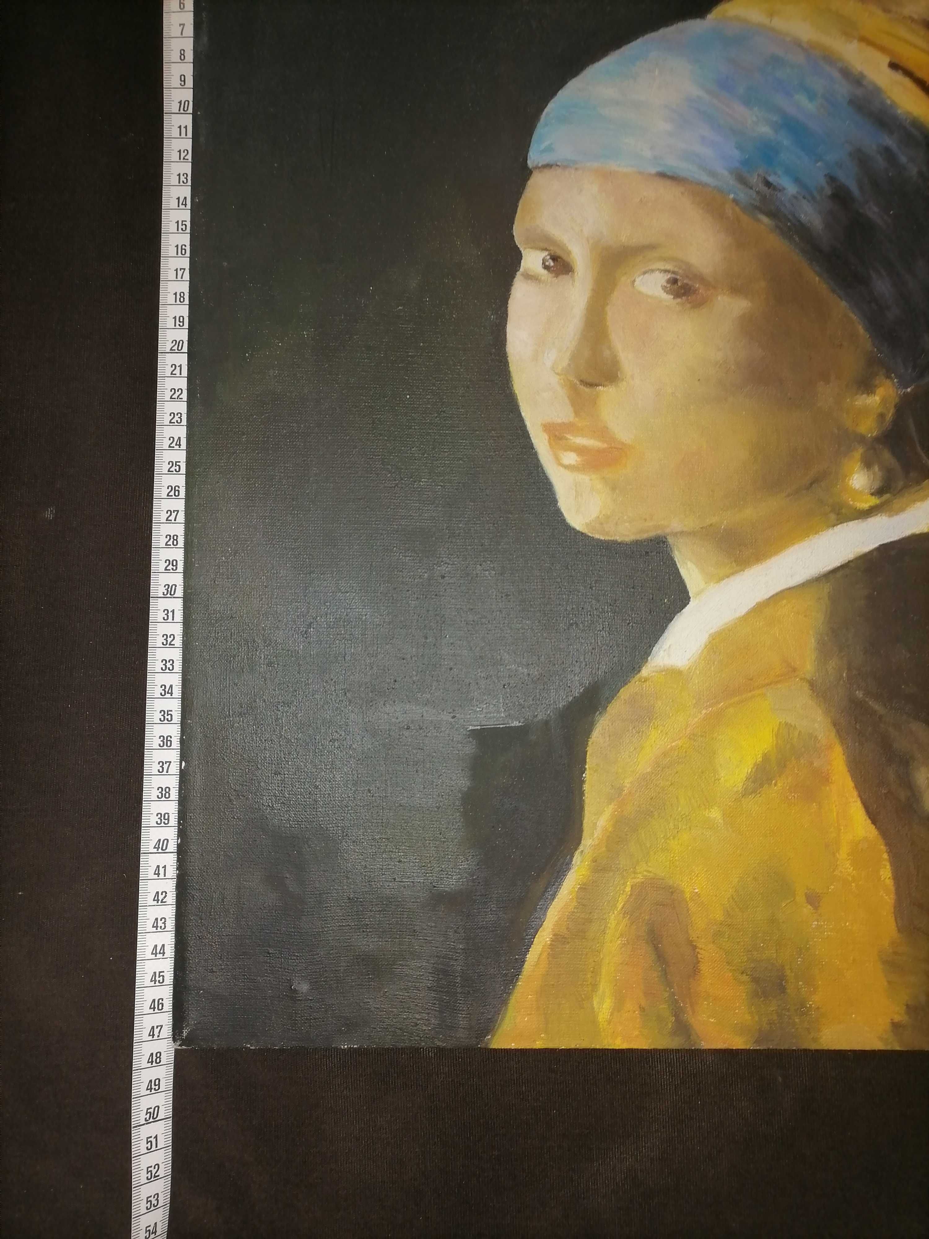 Obraz na płótnie "Dziewczyna z perłą" J. Vermeer - Reprodukcja