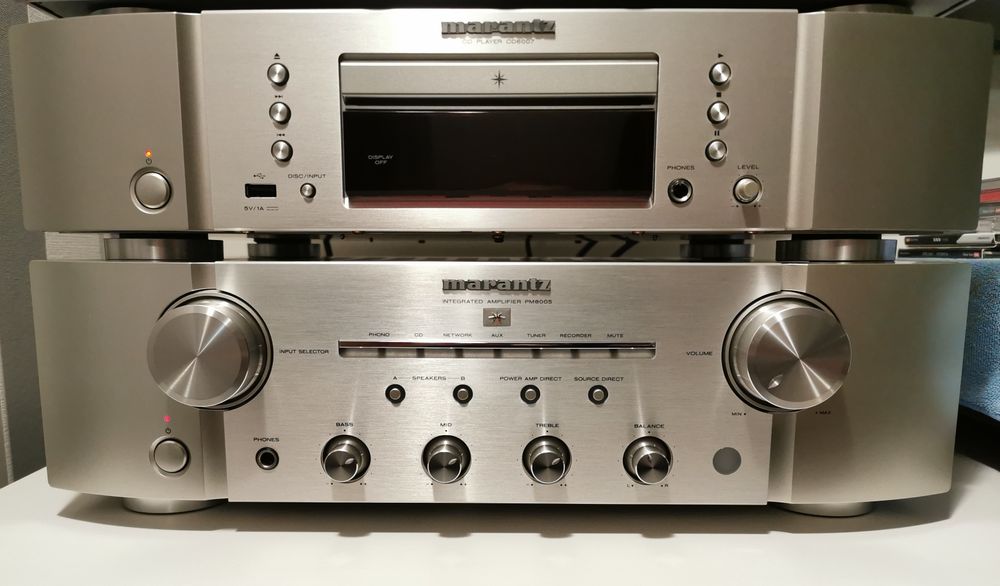 Wzmacniacz Marantz PM8005 srebrny, odtwarzacz CD6007 srebrny