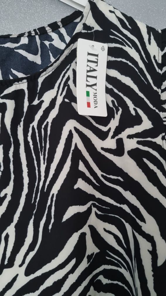 Piękna bluzka zebra oversize Nowa r.42/44/46