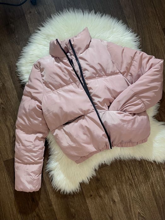Розовый пуховик зима H&M /рожева зимня куртка