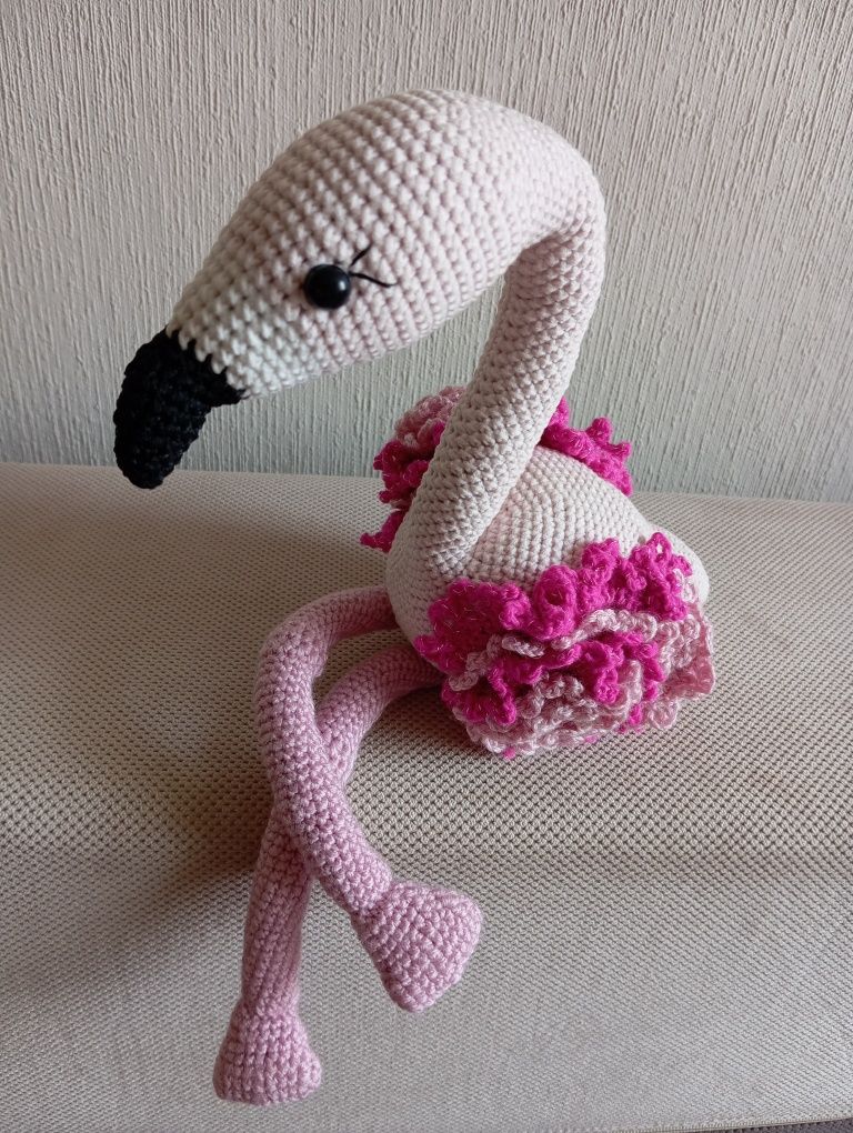 Flamingo na szydełku.