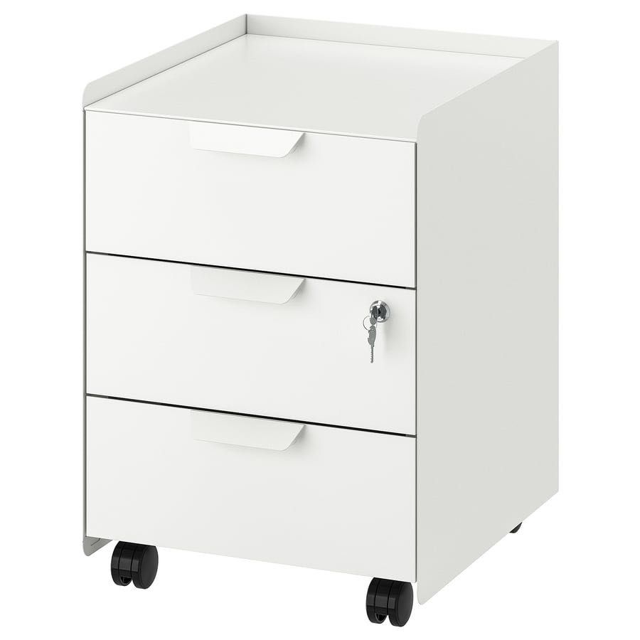 TROTTEN ikea 
Bloco gavetas c/3 gav e rodízios, branco