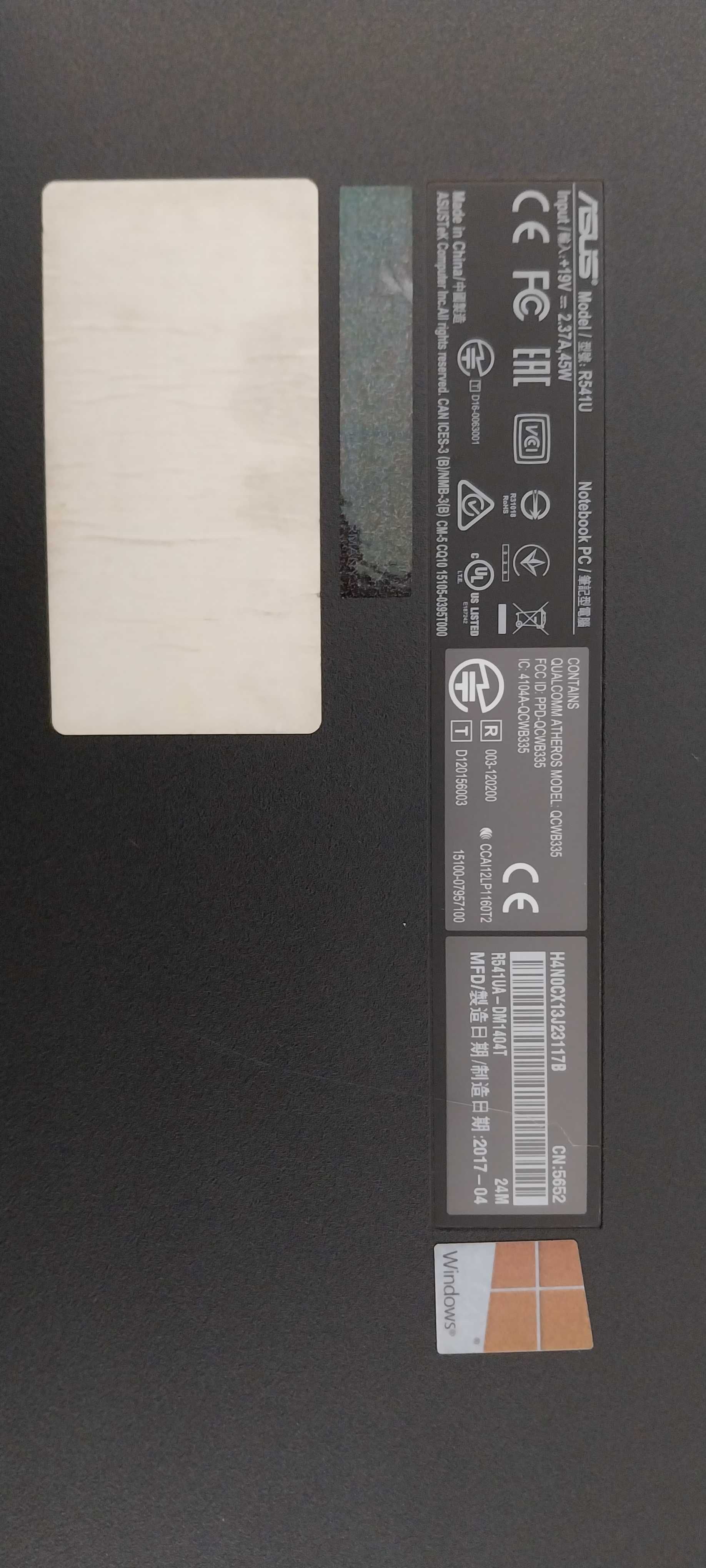 Laptop ASUS R541U i3-7100U/8GB/254GB/15,6"/WIN-10 Gdańsk