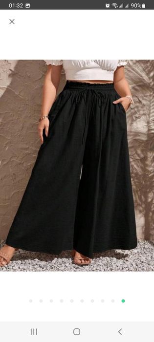 Трикотажные очень широкие брюки