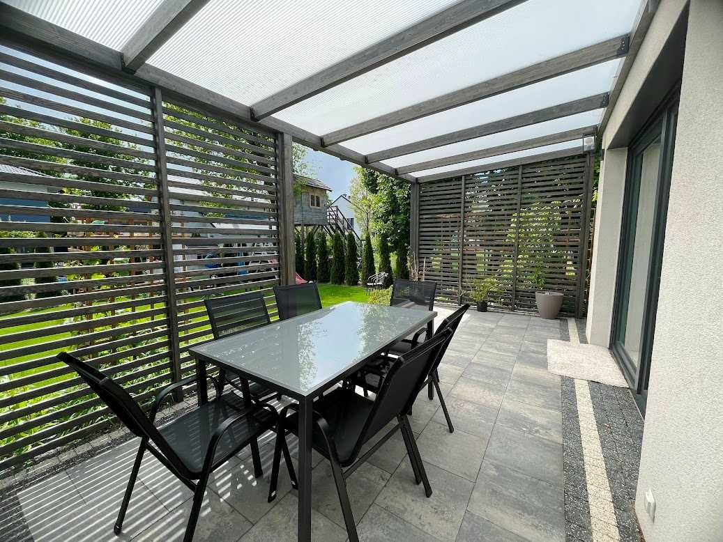 Drewniana pergola, wiata, taras, BSH, drewno klejone