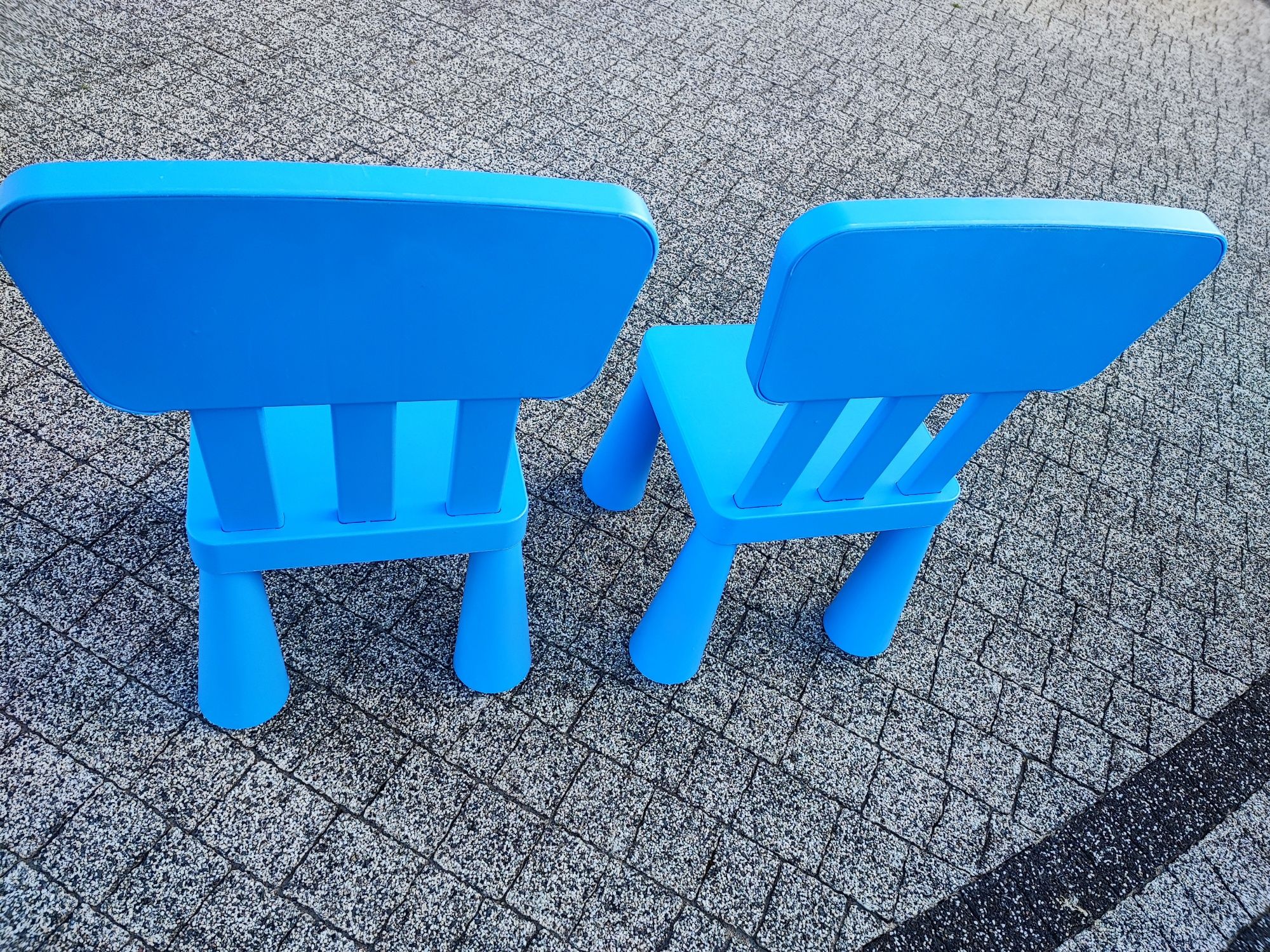 Krzesło mammut Ikea niebieskie 2 szt krzesła