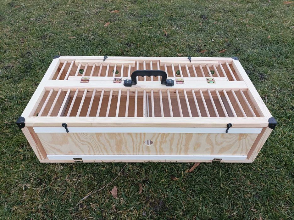 Kosz transportowy dla gołębi duży drewniany dzielony 80x40x23