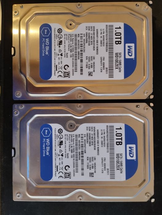 2x Dysk HDD WD Blue 1TB 3.5" SATA, sprawne, SMART OK