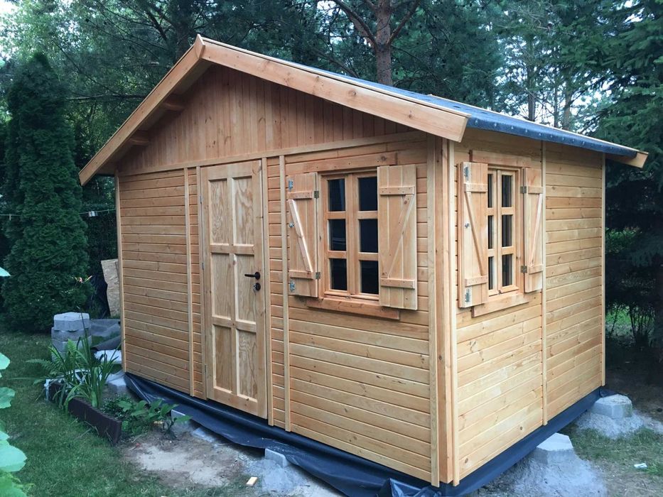 domek drewniany pomieszczenie gospodarcze dom z drewna WARBIT