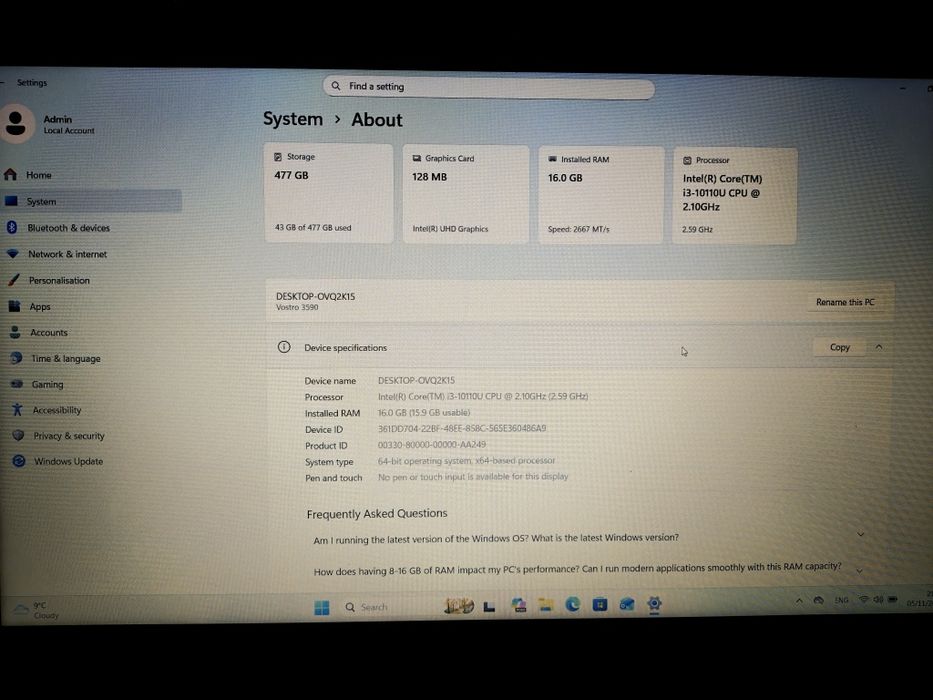 Dell Vostro 3590 — оновлений, SSD 512ГБ, 16ГБ RAM