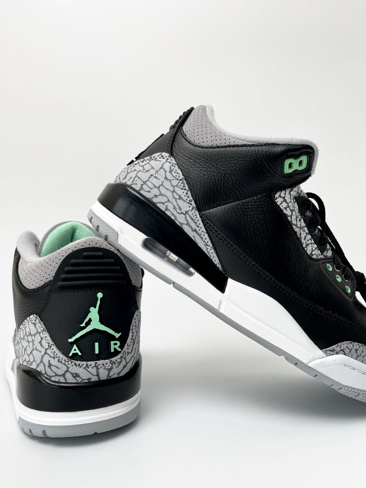 Оригинал Nike Air Jordan 3 Retro Green Glow (CT8532 031) кожание ретро
