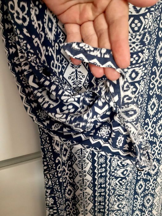 Sukienka mini boho, aztecka wzory 36 /S wiskoza