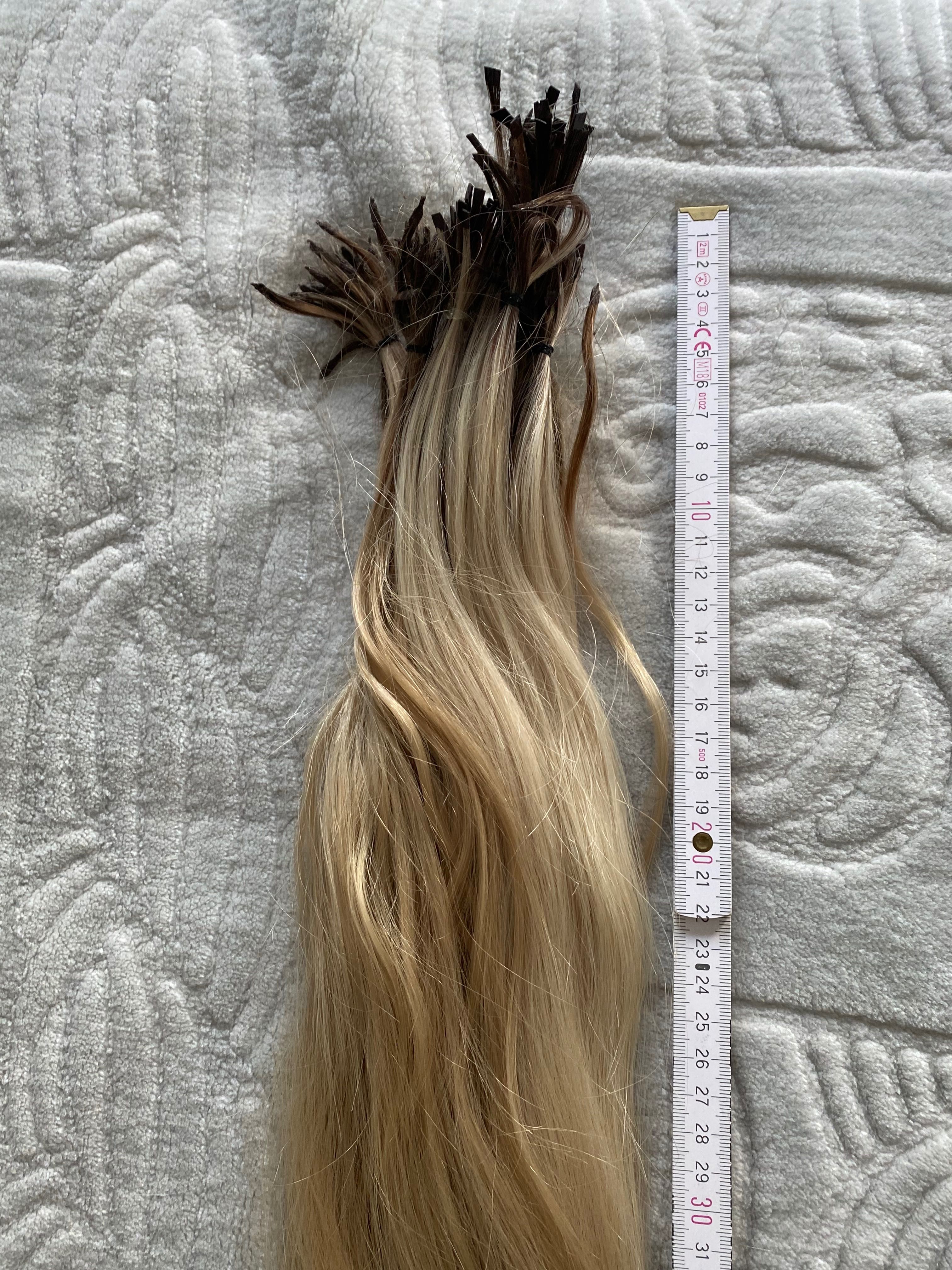 Włosy naturalne blond 70 cm jasne 150 g