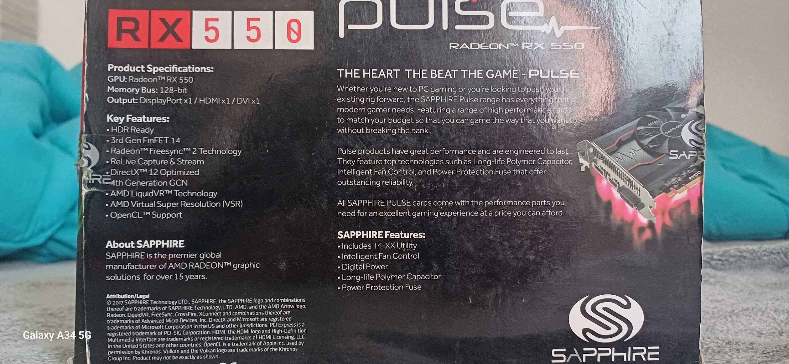 AMD  Radeon RX550 Sapphire Pulse