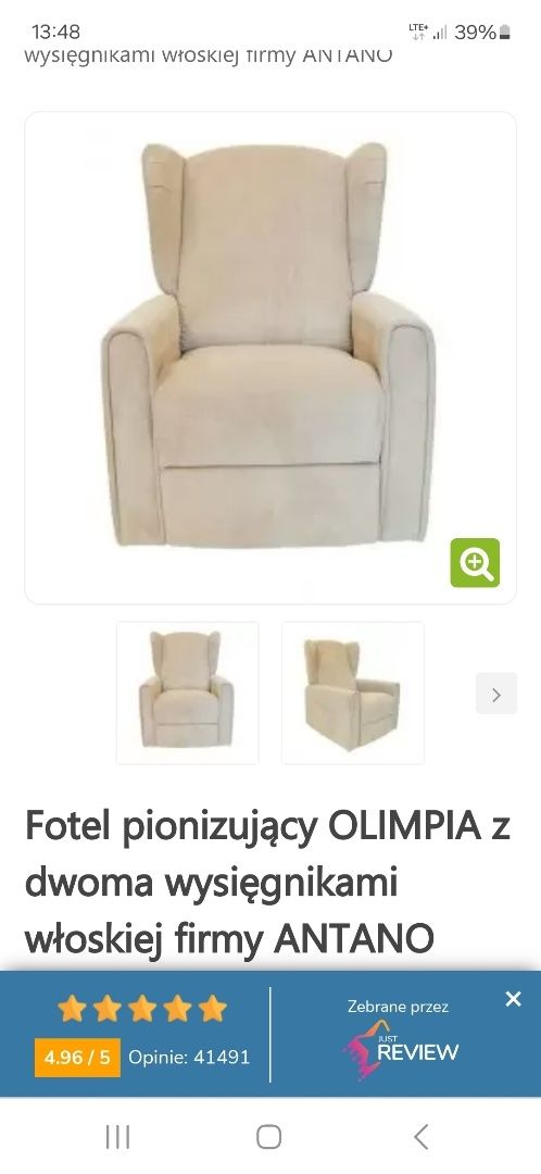 Fotel pionizujacy OLIMPIA