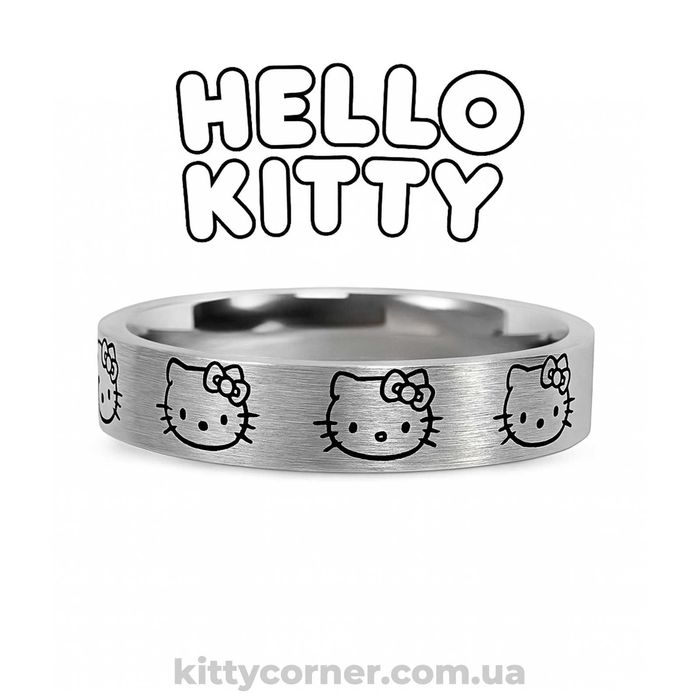 Колечко каблучка кільце Hello Kitty хелоу кіті срібло регульоване