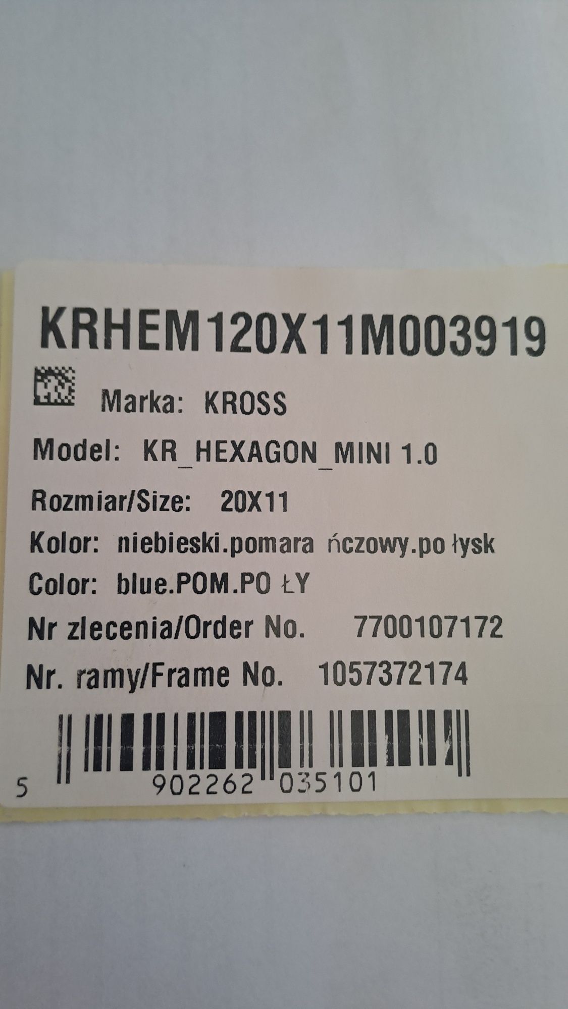Rower Kross Hexagon Mini 20"