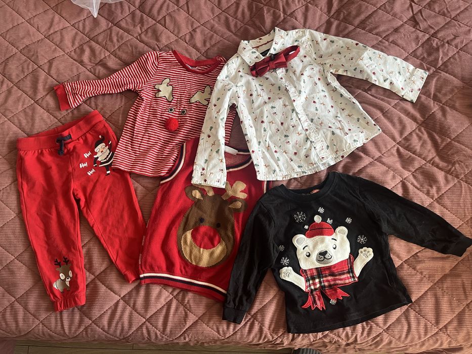 Zestaw ubrań święta Boże Narodzenie 86/92 dla chlopca