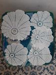 Serwetki, podkładki pod kubki ażurowe, handmade na szydełku komplet