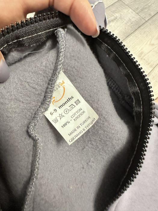 Комбінезон на флісі 6-9 місяців ромпер, Європелюшка з велсофту