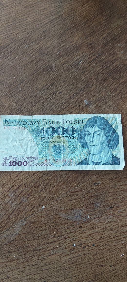 PRL , z 1982 r. Banknot 1000 zlotowy