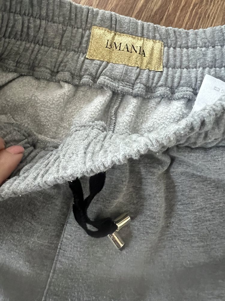 La Mania dres szary komplet 36 S bluza z kapturem i spodnie