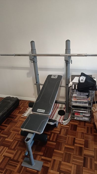 Kit de Musculação Completo – 50kg + Banco de Supino – 250€ (negociável