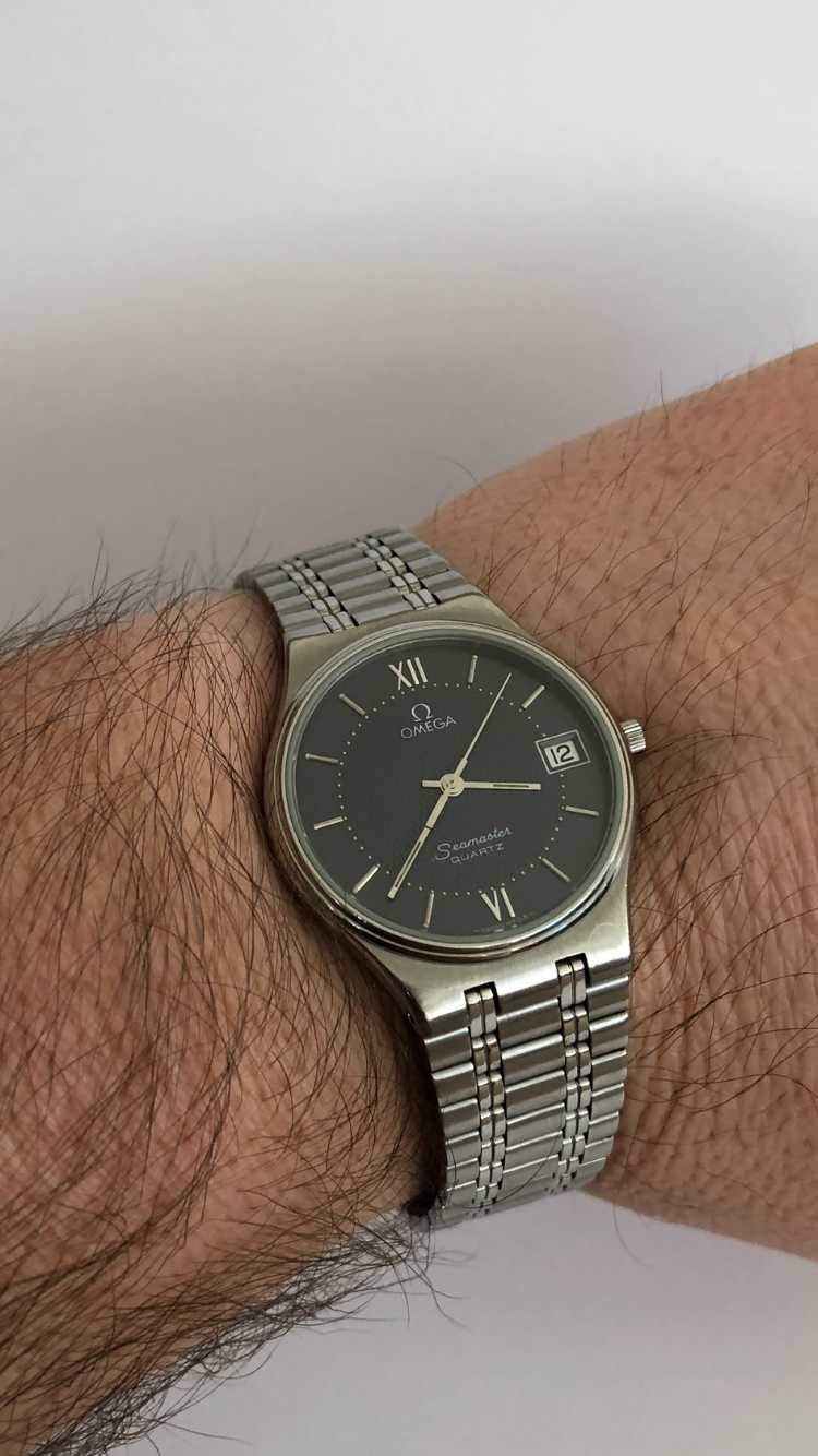 Omega Seamaster, piękna czarna tarcza, oryginalna bransoleta Omega !!!