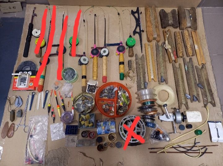 Зимние удочки, донки, крючки, котушки, плешня  для рыбалки.