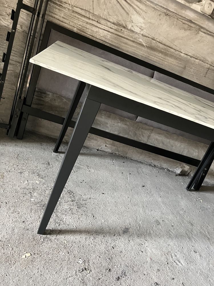 Stół beliani nowy 160x90 metal szkło marmur