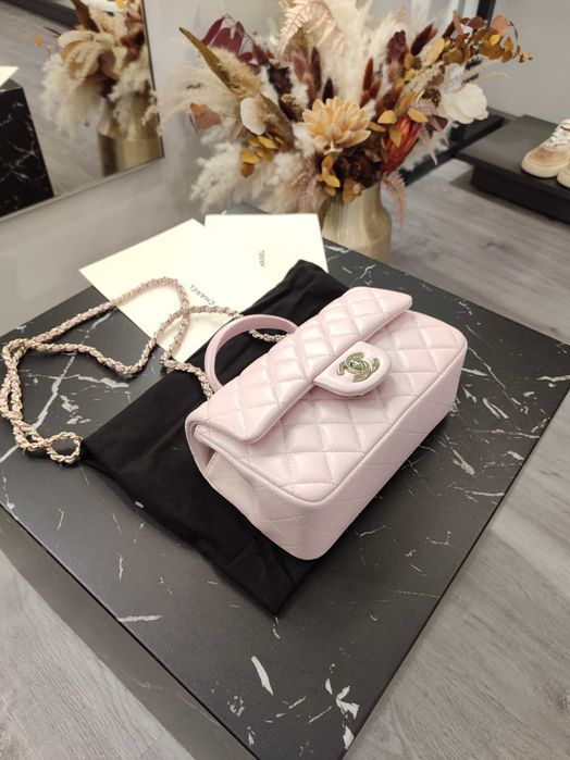 Сумка 22P Mini Top Handle Rectangular Flap Light Pink