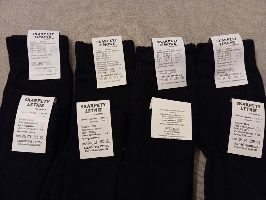 Skarpety letnie i zimowe