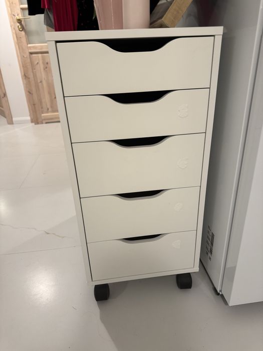 Szafka IKEA Alex komoda biała na kółkach dokumenty