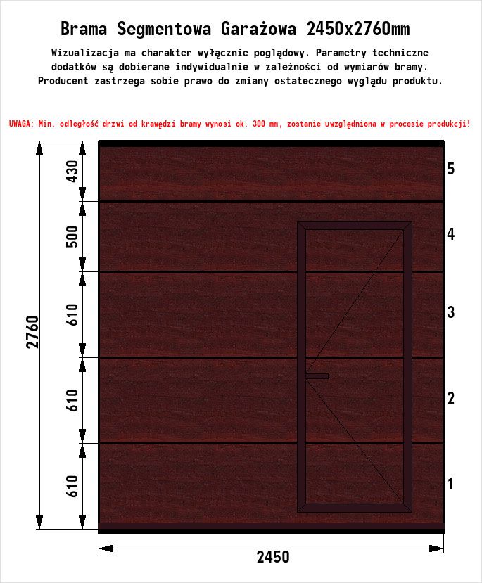 Brama segmentowa z drzwiami