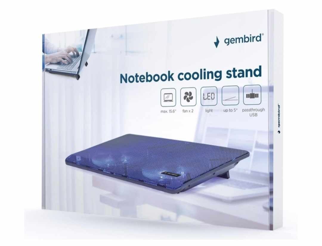 Охолоджуюча підставка під ноутбук Gembird NBS2F1505 15 дюймів 2x120 мм