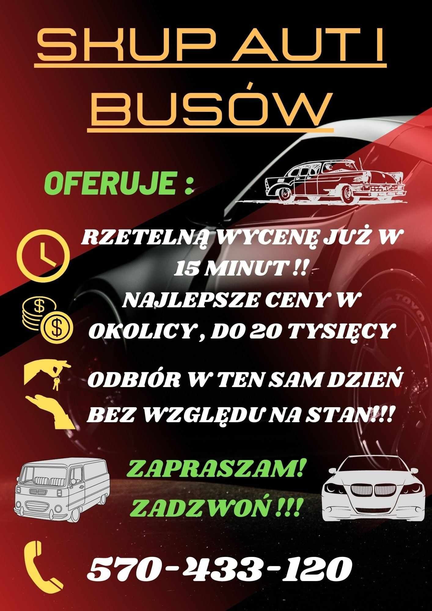 Skup Aut I busów do 20.000 zł - Szybka wycena - odbiór w ten sam dzień