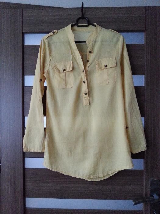 cienka zwiewna koszula tunika miodowa żółta
