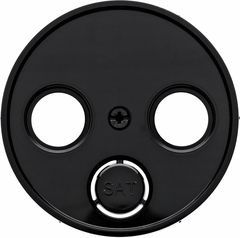 Накладка Hager Berker R.1/R.3 для антенной розетки 2/3отверстия черный