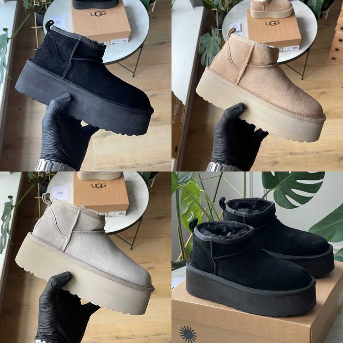 Женские сапоги UGG Classic Ultra Mini Platform 36-41 Натур Замша! Хит!