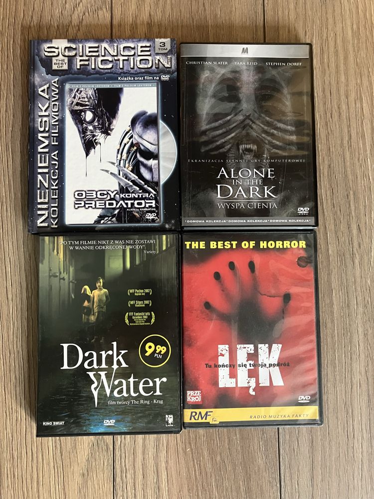 DVD horrory Alone in the dark Dark water Lęk Obcy kontra predator