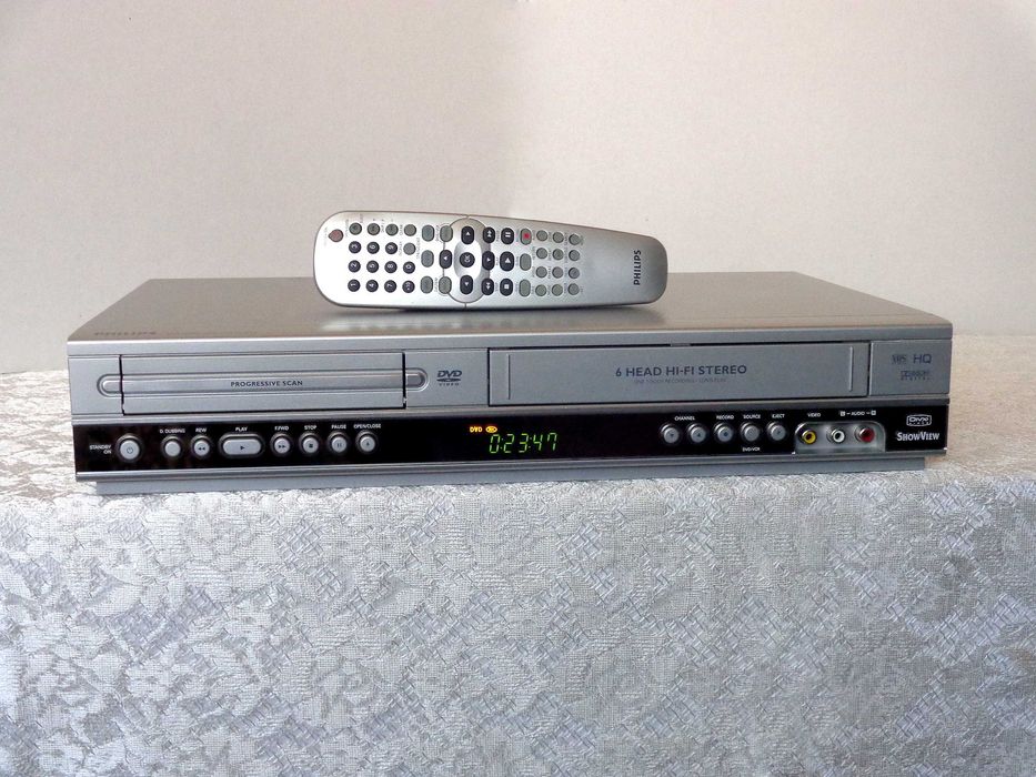 PHILIPS Combo DVD-VHS * HiFi Stereo 6Głowic SP/LP Mp3 JPEG DIVX