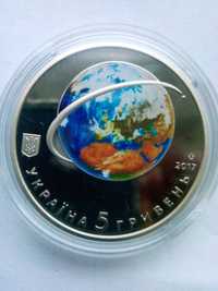 Монета 60р запуску першого супутника Землі / ракети-носія "Зеніт-3SL