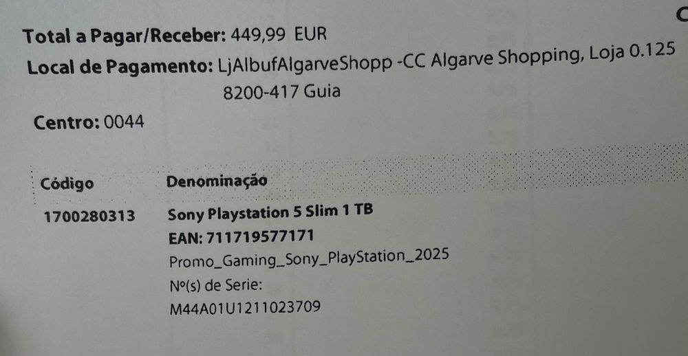 PlayStation 5 Slim 1TB com 2 comandos e HeadPhones