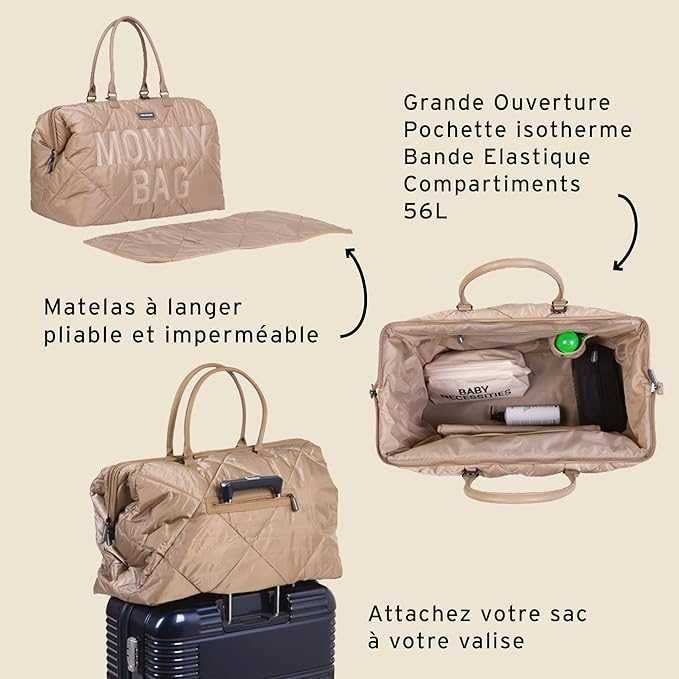 Torba podróżna Pikowana Childhome Mommy Bag Beżowa NOWA