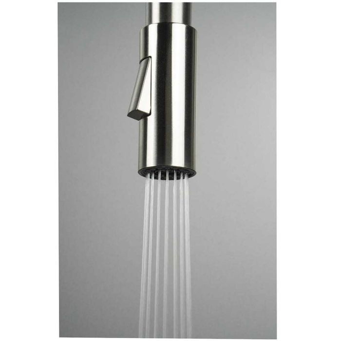 Deante Luno bateria zlewozmywakowa elastyczna 2-funkcyjna biała-stal