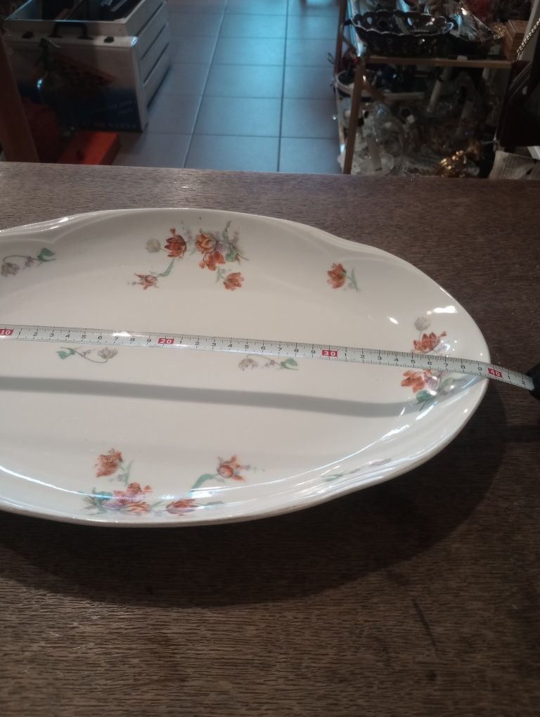 Piękny duży stary półmisek sygnowany porcelana